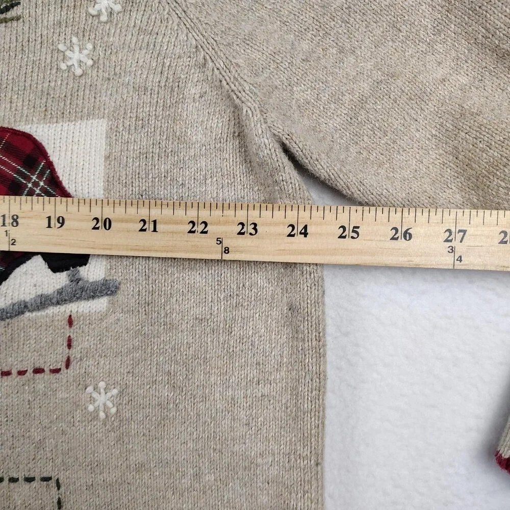VTG Croft & Barrow Sweater Womens 2X Wool Blend Christmas Ice Skates - Picture 9 of 9
